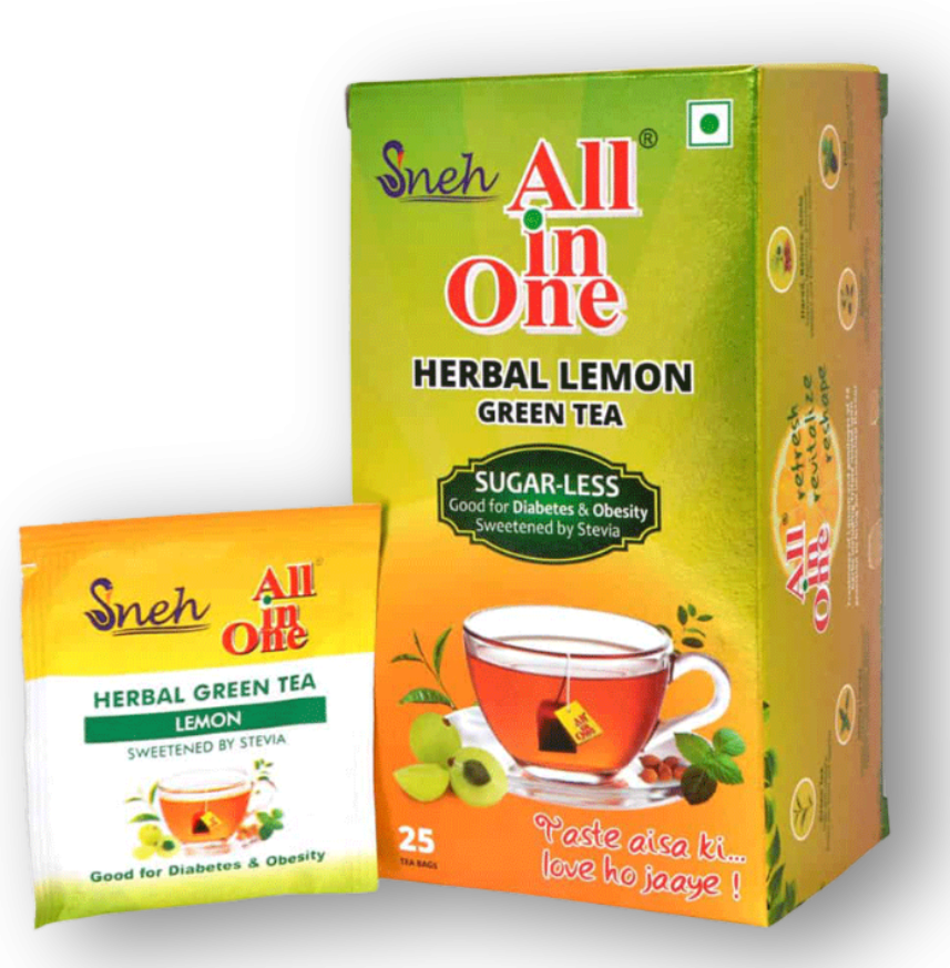 Herbal Lemon Green Tea with Stevia – Sugar-less Tea Bags