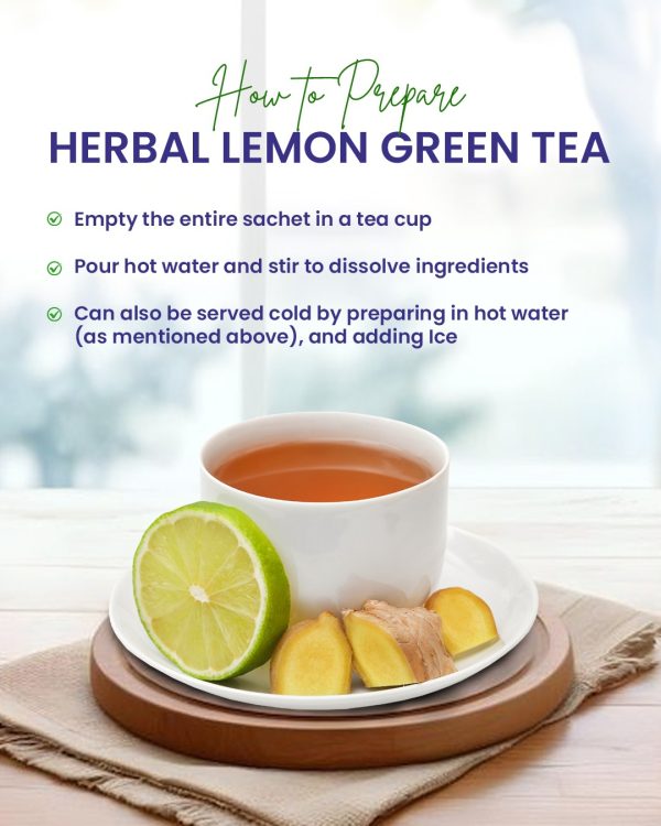 Herbal Lemon Green Tea (Sugar less sweetened with stevia) - Image 3