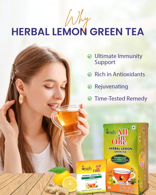 Herbal Lemon Green Tea (Sugar less sweetened with stevia) - Image 4