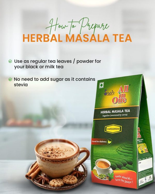 Herbal Masala Tea (Sugarless- sweetened with stevia) - Image 3