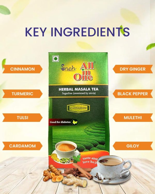 Herbal Masala Tea (Sugarless- sweetened with stevia) - Image 2