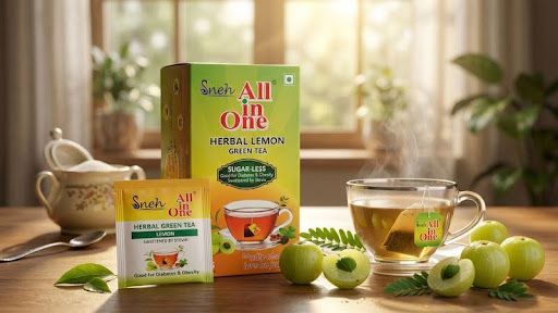 Herbal Lemon Green Tea (Sugarless – Stevia)