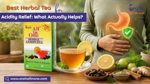 Best herbal tea for acidity relief with lemon tea, digestive herbs, and a soothing tea cup