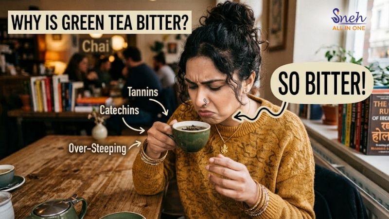 Why green tea tastes bitter due to tannins, catechins, and over-steeping